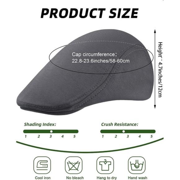 12 Pieces Newsboy Hat for Men, Flat Caps Bulk Driving Cabbie Hunting Hat - Picture 3 of 7